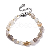 Natural Grey Agate Beaded Bracelets for Women G-P563-07P-22-4