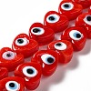 Handmade Evil Eye Lampwork Beads Strands X-LAMP-E023-07B-02-1