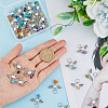 6 Sets Natural & Synthetic Stone Chips Alloy Pendants FIND-HY0001-44-3
