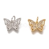Brass Micro Pave Clear Cubic Zirconia Charms ZIRC-B002-47-1
