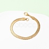304 Stainless Steel Flat Snake Chain Bracelets BJEW-C134-01B-G-3