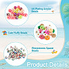 140Pcs 3 Styles Polyester Rabbit Hair with Alloy European Beads DIY-TA0015-26-5