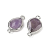 Natural Amethyst Faceted Connector Charms G-L514-048G-09-2