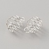 Stainless Steel Spiral Bead Cage Pendants STAS-WH0016-57S-2