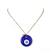 Handmade Lampwork Blue Evil Eye Pendant 304 Stainless Steel Satellite Chain Necklaces NJEW-JN06471-2