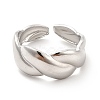 Non-Tarnish 304 Stainless Steel Twist Rope Open Cuff Ring for Women RJEW-F131-17P-2
