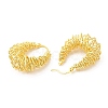 Rack Plating Brass Wire Wrap Hoop Earrings for Women EJEW-D059-17G-2