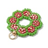 Seed Beads Beaded Charms PALLOY-MZ00205-04-4