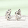 Brass Micro Pave Cubic Zirconia Hoop Earrings KK-CBA5585-09P-1