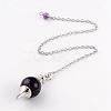 Natural Amethyst Sphere Dowsing Pendulums BJEW-E292-A07-1