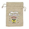 Christmas Printed Burlap Packing Pouches Drawstring Bags ABAG-Q053-02A-12-1