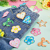 8 Bags 4 Colors  Polyester Embroider Self-adhesion Thread Iron on/Sew On Patches PATC-TA0001-51-8