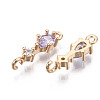 Brass Micro Pave Cubic Zirconia Links Connectors KK-R111-007-A05-2
