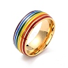 Rainbow Pride Finger Ring RJEW-M140-01G-2