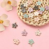20Pcs 5 Colors Light Gold Plated Alloy Enamel Pendants ENAM-YW0002-93-5
