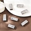 Tarnish Resistant Smooth 304 Stainless Steel Magnetic Clasps with Glue-in Ends STAS-E055-10-5