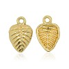 Nickel Free & Lead Free Golden Plated Alloy Leaf Charms PALLOY-J169-39G-NR-1