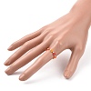 Glass Beaded Flower Wrap Stretch Finger Ring for Women RJEW-MZ00002-3