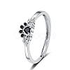 Brass Micro Pave Cubic Zirconia Adjustbale Finger Rings for Women PW-WG17DE1-01-1