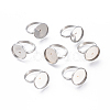 Tarnish Resistant Adjustable 304 Stainless Steel Finger Rings Components STAS-L193-P-16mm-1
