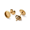 Ion Plating(IP) 304 Stainless Steel Flat Round Stud Earring Settings STAS-N019-21-9MM-G-2