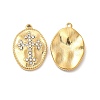 PVD Vacuum Plating 201 Stainless Steel with Rhinestone Pendants STAS-J401-VC995-1