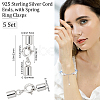 4 Sets 925 Sterling Silver Spring Ring Clasps STER-BBC0001-25-2