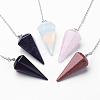 Natural & Synthetic Mixed Stone Hexagonal Pointed Dowsing Pendulums G-D847-M-1