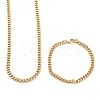 Ion Plating(IP) 304 Stainless Steel Cuban Link Chain Bracelets & Necklaces Jewelry Sets SJEW-B019-03A-G-3