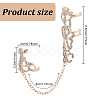 2Pcs 2 Colors Crystal Rhinestone Flower Full Finger Ring Hand Chain RJEW-AN0001-03-2