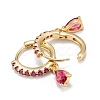 Brass Micro Pave Cubic Zirconia Huggie Hoop Earrings EJEW-K087-03G-3
