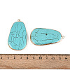 Dyed Synthetic Turquoise Teardrop Big Pendants TURQ-T004-23-3