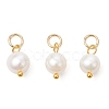3Pcs 3 Colors Natural Cultured Freshwater Pearl Two Sides Polished Charms PALLOY-JF04036-2