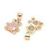 Brass Micro Pave Cubic Zirconia Charms KK-K351-69G-06-2