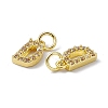 Real 18K Gold Plated Brass Micro Pave Clear Cubic Zirconia Charms KK-E068-VB452-D-3