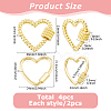 4Pcs Brass Screw Carabiner Lock Charms KK-HS0015-14-2
