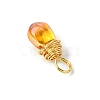 Wire Wrapped Electroplate Glass Pendant PALLOY-JF02469-5