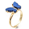 Adjustable Brass Micro Pave Clear Cubic Zirconia Finger Rings RJEW-I072-01A-2