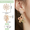 8Pcs Brass Pave Clear Cubic Zirconia Flower Stud Earrings Finding KK-BC0011-13-2
