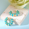 Enamel Striped Thick Hoop Earrings JE1110B-4