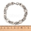 201 Stainless Steel Hollow Oval Byzantine Chain Bracelets BJEW-B078-145P-1-2