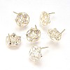 Brass Stud Earrings EJEW-P155-02G-NF-1