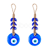 2Pcs Glass Turkey Evil Eye Car Hanging Decorations HJEW-DC0001-14-1