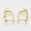 Brass Hoop Earring Findings with Latch Back Closure X-KK-T048-024G-NF-2