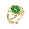 Rack Plating Alloy Enamel Wide Band Rings RJEW-T011-38LG-RS-3