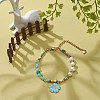 Alloy Enamel Sakura Charm Bracelet BJEW-JB08850-2