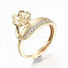 Adjustable Brass Micro Cubic Zirconia Finger Ring Settings KK-T062-63G-NF-1