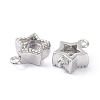 Eco-Friendly Brass Micro Pave Clear Cubic Zirconia Links Connectors ZIRC-C022-06P-2