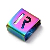 Ion Plating(IP) 304 Stainless Steel Square Slide Charms STAS-L132-07R-M-2