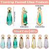 40Pcs Faceted Glass Pendants GLAA-BBC0001-05-2